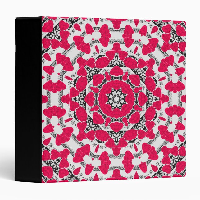 Seamless abstract mandala hearts bright round orna binder (Front/Spine)
