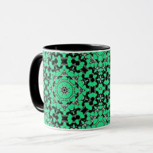 Seamless abstract mandala hearts bright round orna mug