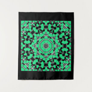 Seamless abstract mandala hearts bright round orna tapestry
