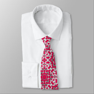 Seamless abstract mandala hearts bright round orna tie