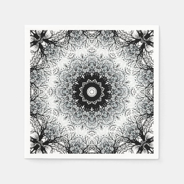Seamless abstract mandala round circle kaleidoscop napkin (Front)