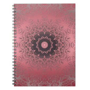 Seamless abstract mandala round circle kaleidoscop notebook