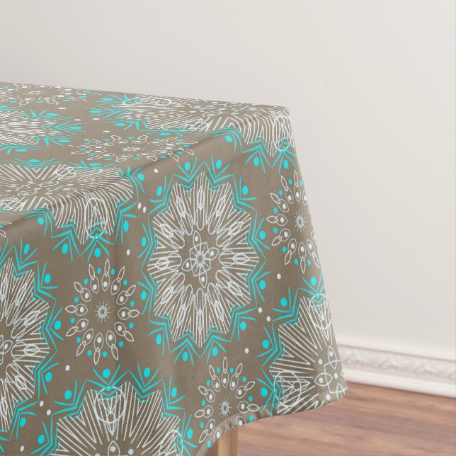 Seamless abstract mandala round circles kaleidosco tablecloth (In Situ)