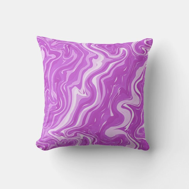 Seamless Abstract Marble Pink Pattern Throw Pillow (Front)