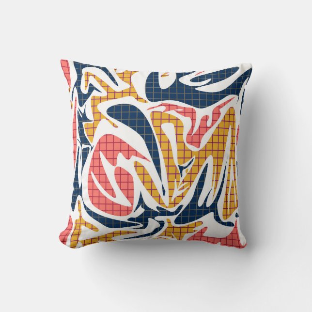 Seamless abstract memphis school modern pattern wh throw pillow (Front)