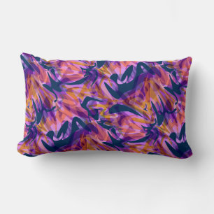 Seamless abstract modern brush stroke multicolor d lumbar pillow