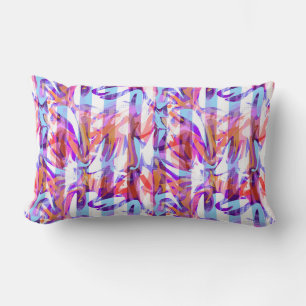 Seamless abstract modern brush stroke multicolor d lumbar pillow