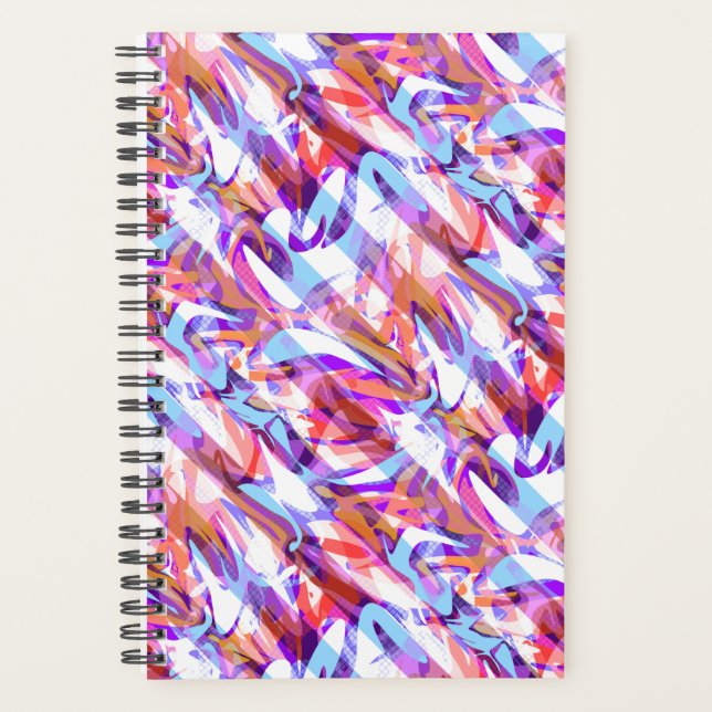 Seamless abstract modern brush stroke multicolor d planner (Front)