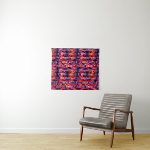 Seamless abstract modern brush stroke multicolor d tapestry