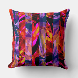Seamless abstract modern brush stroke multicolor d throw pillow