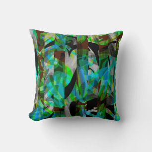 Seamless abstract modern brush stroke multicolor d throw pillow
