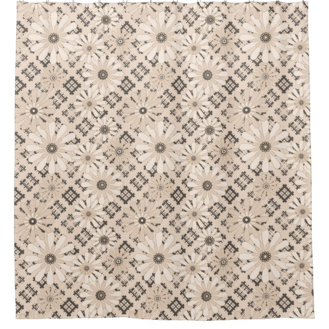 Seamless abstract modern chequered plaid floral be (Front)