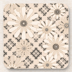 Seamless abstract modern chequered plaid floral be coaster