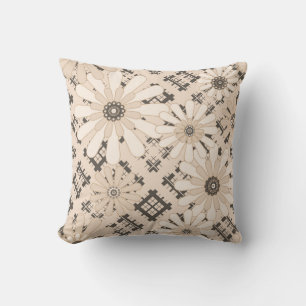 Seamless abstract modern chequered plaid floral be throw pillow
