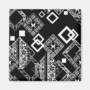 Seamless abstract modern ornamental decor pattern magnet