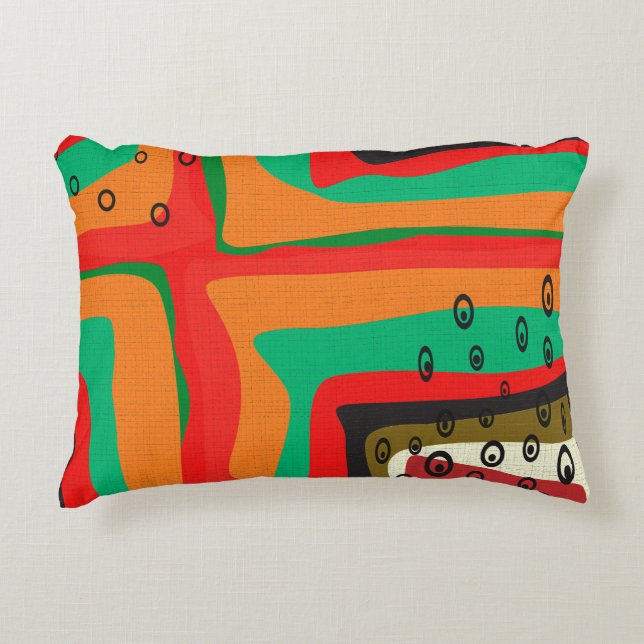 Seamless abstract modern retro colours pattern ora accent pillow (Front)