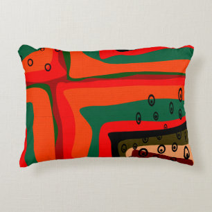 Seamless abstract modern retro colours pattern ora accent pillow