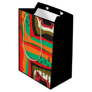 Seamless abstract modern retro colours pattern ora medium gift bag