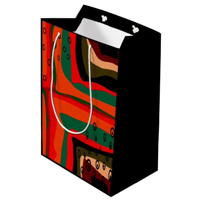 Seamless abstract modern retro colours pattern ora medium gift bag (Back Angled)