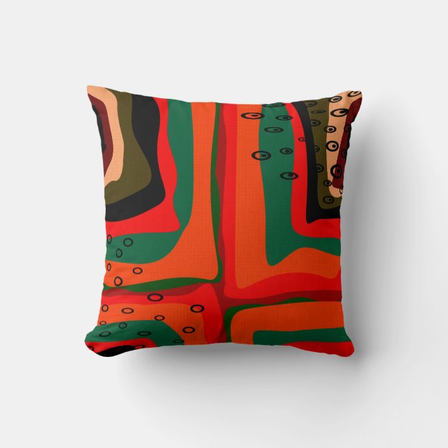 Seamless abstract modern retro colours pattern ora throw pillow (Front)