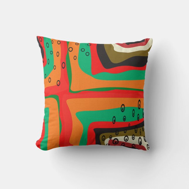 Seamless abstract modern retro colours pattern ora throw pillow (Front)