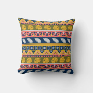 Seamless abstract ornamental african ethno traditi throw pillow