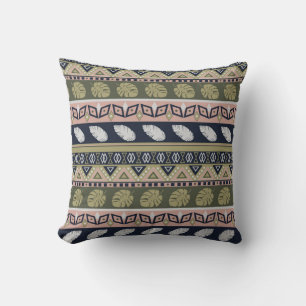 Seamless abstract ornamental african ethno traditi throw pillow