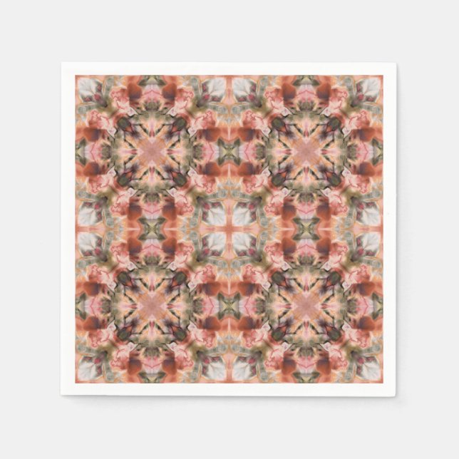 Seamless abstract ornamental brown decor kaleidosc napkin (Front)
