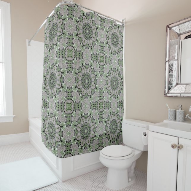 Seamless abstract ornamental grey green black deco (In Situ)