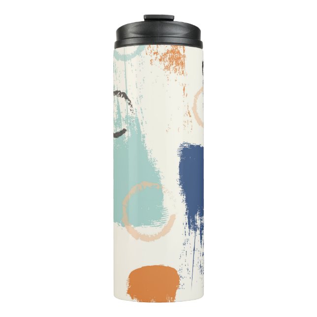 Seamless abstract pastel brush strokes pattern bac thermal tumbler (Front)