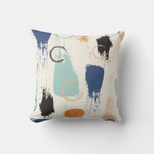 Seamless abstract pastel brush strokes pattern bac throw pillow