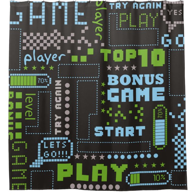 seamless abstract pattern in pixel game style. Wit (Front)