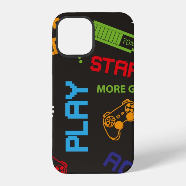 seamless abstract pattern in pixel game style. Wit iPhone Case (Back)