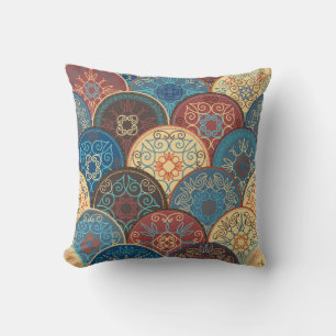 Seamless abstract pattern of trendy colored abstra throw pillow