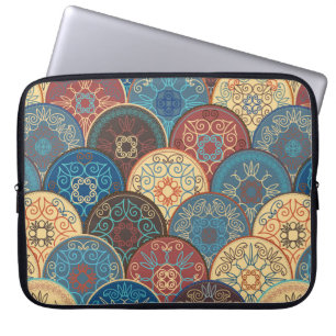 Seamless abstract pattern of trendy coloured abstr laptop sleeve
