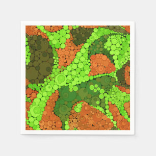 Seamless abstract pointillism dots circles green b napkin