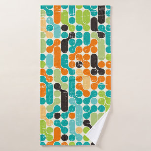 Seamless abstract retro geometric pattern bath towel