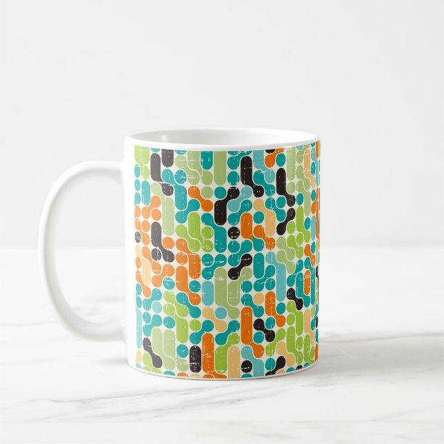 Seamless abstract retro geometric pattern coffee mug (Left)