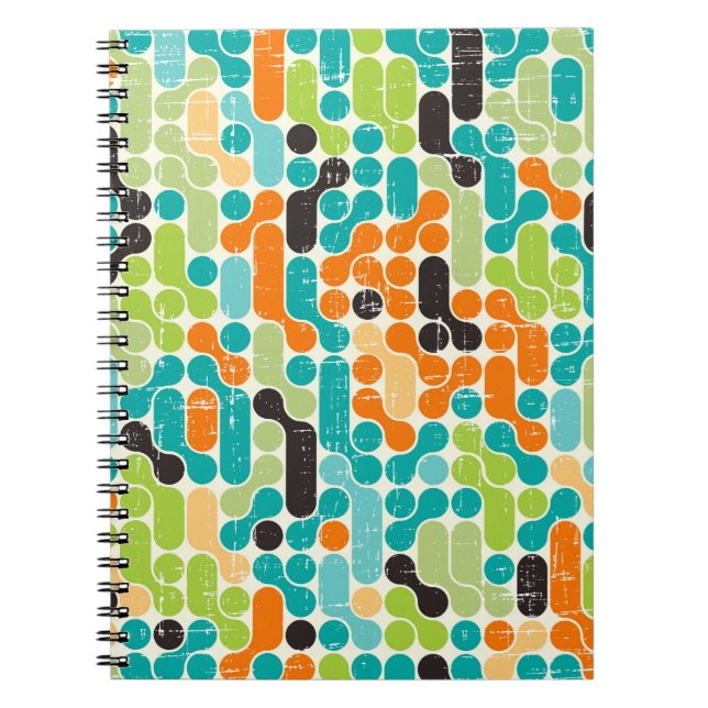 Seamless abstract retro geometric pattern notebook (Front)