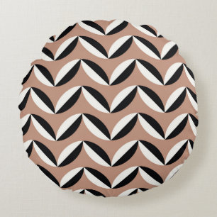 Seamless abstract retro geometric pattern round pillow