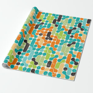 Seamless abstract retro geometric pattern wrapping paper