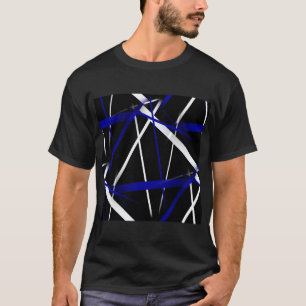 Seamless Abstract Royal Blue and White Lines T-Shirt