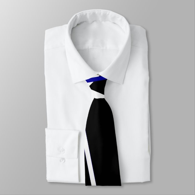 Seamless Abstract  Royal Blue and White Lines Tie (Tied)
