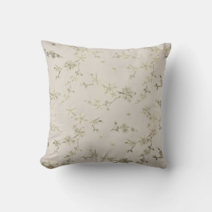 Seamless abstract small retro vintage beige flower throw pillow