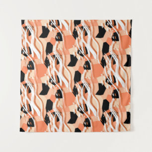 Seamless abstract trendy pattern with peach tapestry