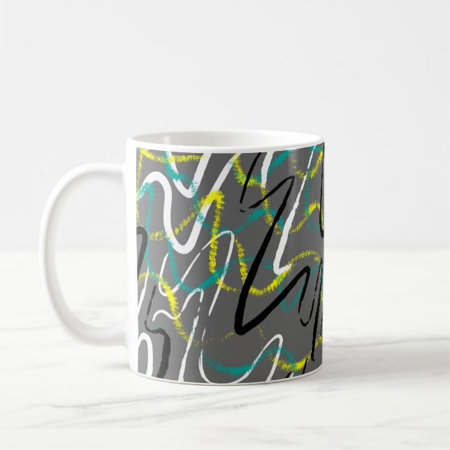 Seamless abstract urban backdrop with grunge wave  coffee mug (Left)