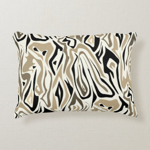 Seamless abstract zebra skin leather modern black accent pillow