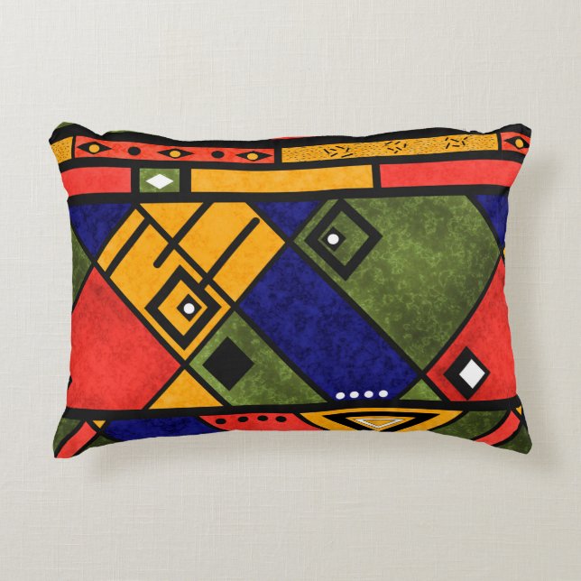 Seamless african ethno traditional texture pattern accent pillow (Front)