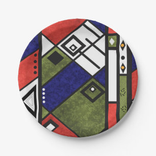 Seamless african ethno traditional texture pattern paper plate