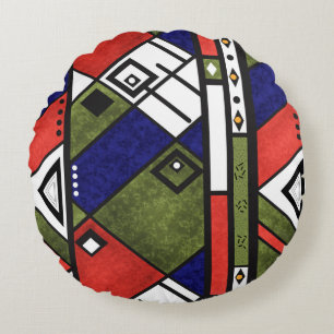 Seamless african ethno traditional texture pattern round pillow